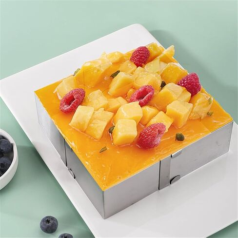 Adjustable for Stainless Steel Mousse for Ring Square Cake Decorating, 4-6 to 11 Inch, 5cm Height, Home Baking Mousse and Tiramisu Cakes in Kuwait