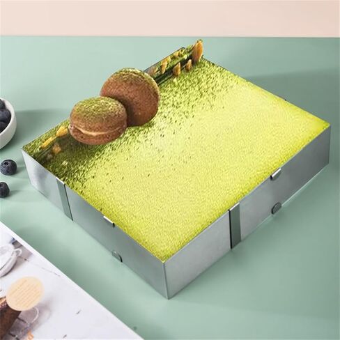 Adjustable for Stainless Steel Mousse for Ring Square Cake Decorating, 4-6 to 11 Inch, 5cm Height, Home Baking Mousse and Tiramisu Cakes in Kuwait