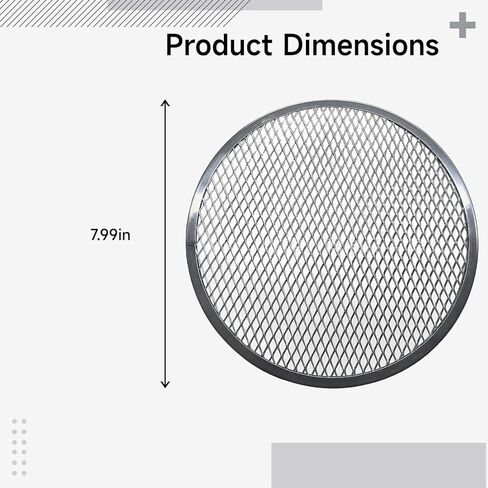 8 In Pizza Screens 8 Pcs, Commercial Aluminum Pizza Pan, Baking Tray, Round Grill Pan, Mesh Design, Even Heating, For Oven Bbq in Kuwait