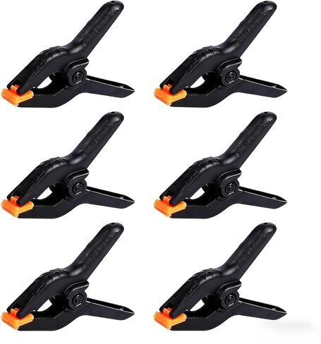 6 Pcs of 3.5 Inches Plastic Small Spring Clamps, Black Spring Clips for Backdrop Stand, Photography, Home Improvement in Saudi Arabia