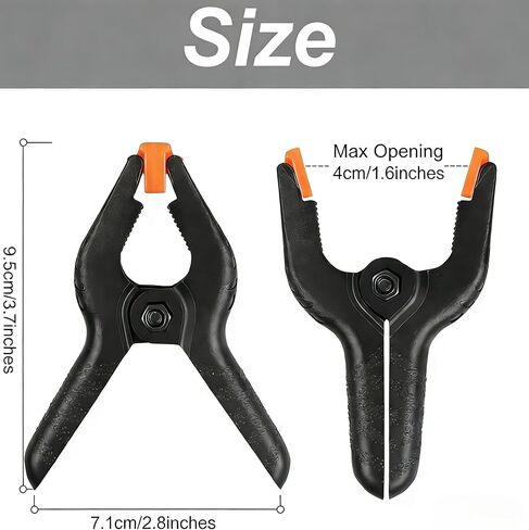 6 Pcs of 3.5 Inches Plastic Small Spring Clamps, Black Spring Clips for Backdrop Stand, Photography, Home Improvement in Saudi Arabia