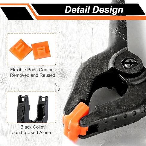 6 Pcs of 3.5 Inches Plastic Small Spring Clamps, Black Spring Clips for Backdrop Stand, Photography, Home Improvement in Saudi Arabia