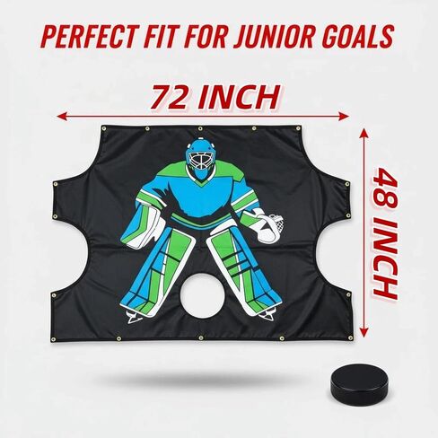 Kapler Hockey Net Goalie Target Tarp: Heavy Duty PVC 5 Zone Street Shooter Tutor with Reinforced Edges for Practicing Shooting Accuracy - Hockey Training Equipment Gift for Youth Adults Fits 72" Goal in Kuwait
