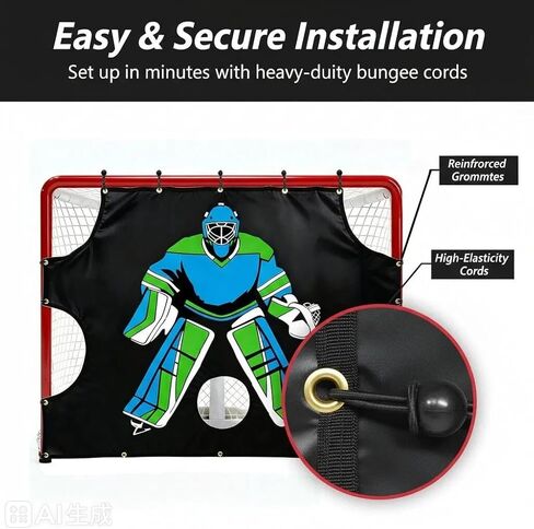 Kapler Hockey Net Goalie Target Tarp: Heavy Duty PVC 5 Zone Street Shooter Tutor with Reinforced Edges for Practicing Shooting Accuracy - Hockey Training Equipment Gift for Youth Adults Fits 72" Goal in Kuwait