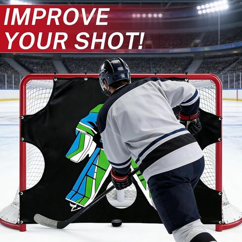 Kapler Hockey Net Goalie Target Tarp: Heavy Duty PVC 5 Zone Street Shooter Tutor with Reinforced Edges for Practicing Shooting Accuracy - Hockey Training Equipment Gift for Youth Adults Fits 72" Goal in Kuwait