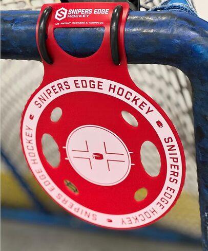 NOVO Hockey Shooting Targets by Snipers Edge – Durable Training Targets for All Levels – High-Visibility Red with White Center – Quick Clip-On Fit for Any Goalpost – Assembled in USA in Kuwait