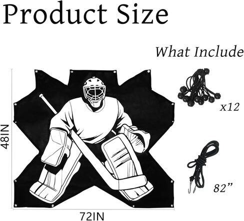 Hockey Net Targets 72x48 in Durable 7 Hole PVC Portable Design - Improve Shooting Accuracy Simulate Real Matches - for Ice Rink Training Goalie Coaches Players in Kuwait