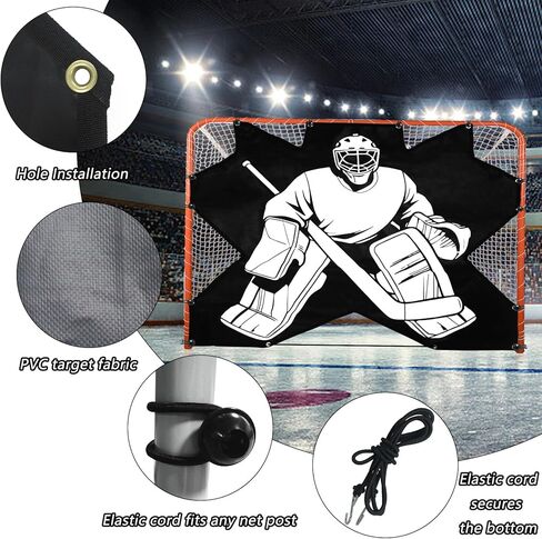 Hockey Net Targets 72x48 in Durable 7 Hole PVC Portable Design - Improve Shooting Accuracy Simulate Real Matches - for Ice Rink Training Goalie Coaches Players in Kuwait