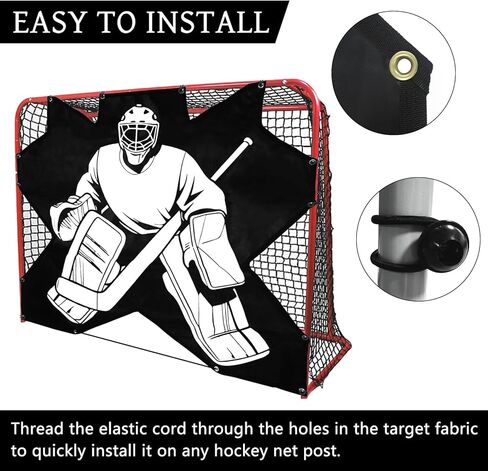 Hockey Net Targets 72x48 in Durable 7 Hole PVC Portable Design - Improve Shooting Accuracy Simulate Real Matches - for Ice Rink Training Goalie Coaches Players in Kuwait