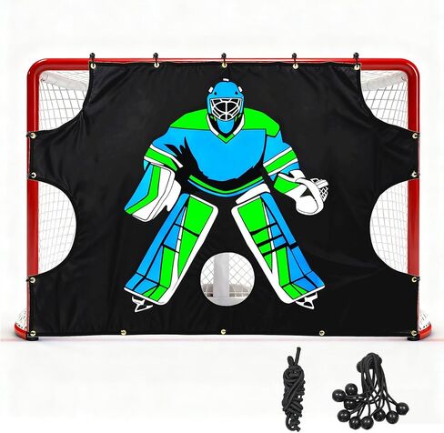 Ice Hockey Training Target - Durable Quick Install PVC Goalie for Shotting Accuracy Skill Development Suit Indoor Outdoor All Weather - for Youth Adults with 5 Hole - 1 Piece in Kuwait