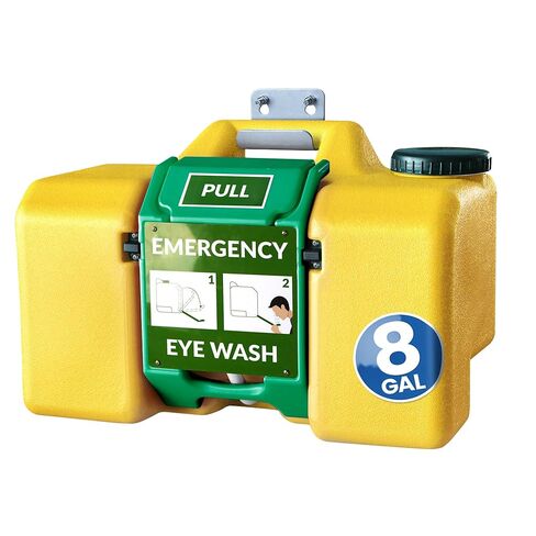 8gal Portable Eye Wash Station, Wall Mount Eyewash Station OSHA-Compliant, Emergency Eye Wash Station with Mirror & Dual Spray, First Aid Eye Wash Units in Kuwait