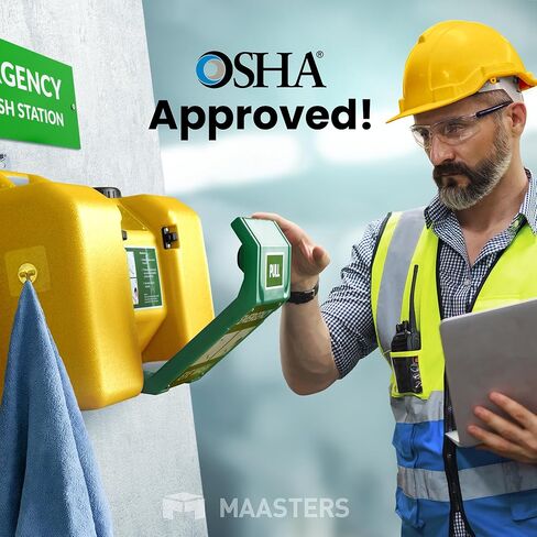 8gal Portable Eye Wash Station, Wall Mount Eyewash Station OSHA-Compliant, Emergency Eye Wash Station with Mirror & Dual Spray, First Aid Eye Wash Units in Kuwait