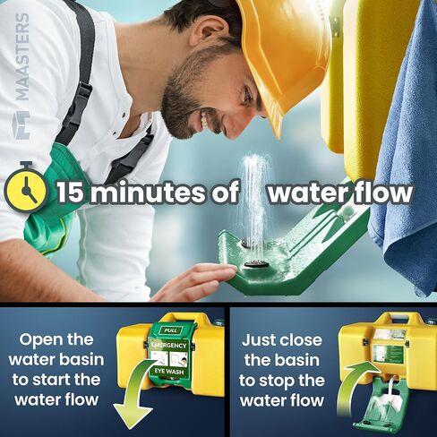 8gal Portable Eye Wash Station, Wall Mount Eyewash Station OSHA-Compliant, Emergency Eye Wash Station with Mirror & Dual Spray, First Aid Eye Wash Units in Kuwait