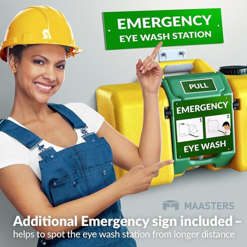 8gal Portable Eye Wash Station, Wall Mount Eyewash Station OSHA-Compliant, Emergency Eye Wash Station with Mirror & Dual Spray, First Aid Eye Wash Units in Kuwait