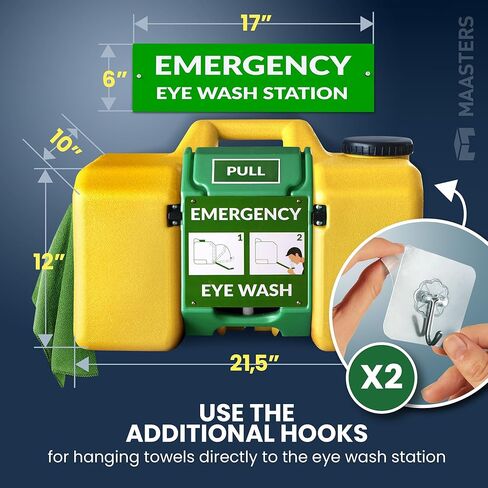 8gal Portable Eye Wash Station, Wall Mount Eyewash Station OSHA-Compliant, Emergency Eye Wash Station with Mirror & Dual Spray, First Aid Eye Wash Units in Kuwait