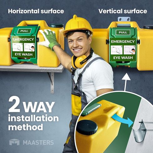 8gal Portable Eye Wash Station, Wall Mount Eyewash Station OSHA-Compliant, Emergency Eye Wash Station with Mirror & Dual Spray, First Aid Eye Wash Units in Kuwait