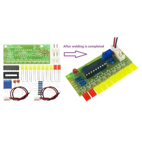 2Pcs 10 Audio Level Indicator LM3915 DIY Kit Electronic Audio Indicator Suite in Kuwait