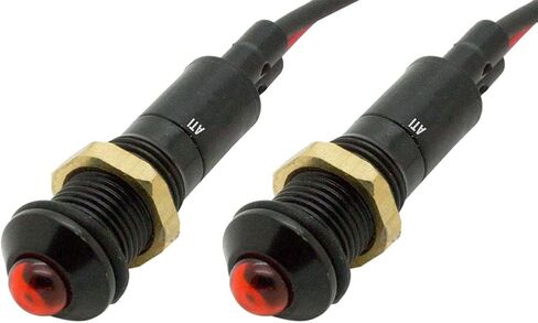 Alpinetech PL8B 8mm 5/16" Green 120V AC/DC LED Metal Signal Indicator Pilot Dash Light (Green) (Pack of 2) in Kuwait