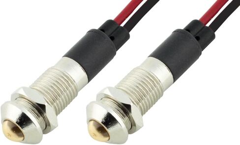 Alpinetech PL8B 8mm 5/16" Green 120V AC/DC LED Metal Signal Indicator Pilot Dash Light (Green) (Pack of 2) in Saudi Arabia