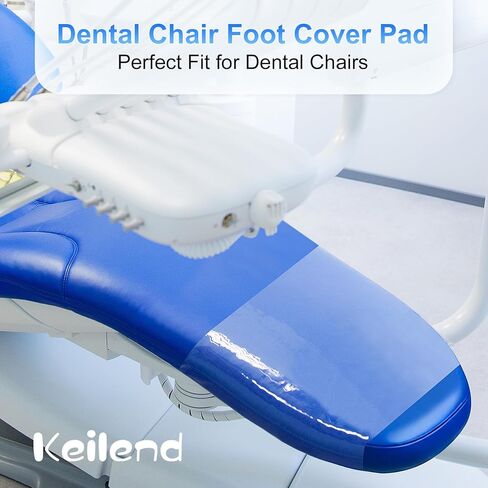 Widened Dental Chair Foot Cover Pad Dustproof with 3 Elastic Bands and Buckles, Reusable Transparent Dental Chair Toe Board Cover Cushion Mat for Clinic, 18.1 x 17.1 Inches in Kuwait