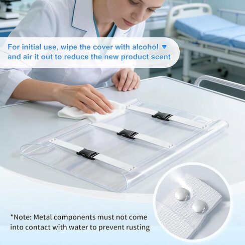 Widened Dental Chair Foot Cover Pad Dustproof with 3 Elastic Bands and Buckles, Reusable Transparent Dental Chair Toe Board Cover Cushion Mat for Clinic, 18.1 x 17.1 Inches in Kuwait