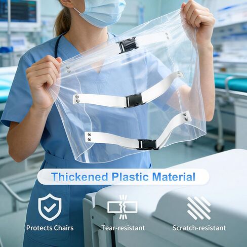 Widened Dental Chair Foot Cover Pad Dustproof with 3 Elastic Bands and Buckles, Reusable Transparent Dental Chair Toe Board Cover Cushion Mat for Clinic, 18.1 x 17.1 Inches in Kuwait