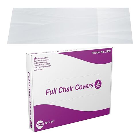 Dynarex Full Chair Cover for Dental Chair & Tattoo Chair - Disposable Plastic Chair Cover - 29" x 80" - 125-Pack Dispenser Box in Saudi Arabia