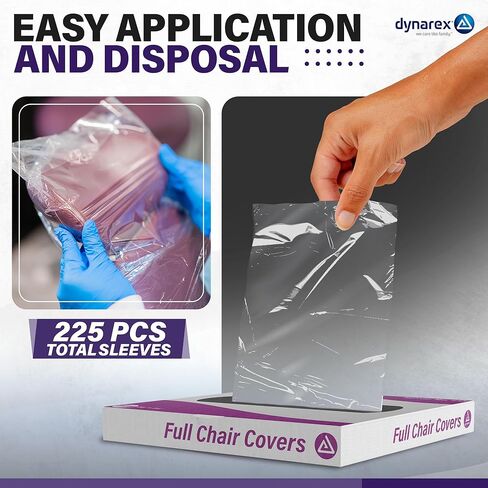 Dynarex Full Chair Cover for Dental Chair & Tattoo Chair - Disposable Plastic Chair Cover - 29" x 80" - 125-Pack Dispenser Box in Saudi Arabia