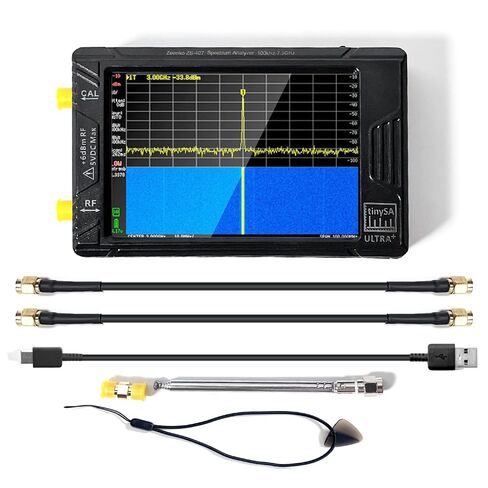 TinySA Ultra+ ZS407 7.3GHz Spectrum Analyzer, 4.0 Inch HW V0.5.4 100kHz-7.3GHz Tinysa Handheld Frequency Analyzer, 2-in-1 RF Signal Generator 100kHz to 900MHz MF/HF/VHF UHF in Kuwait