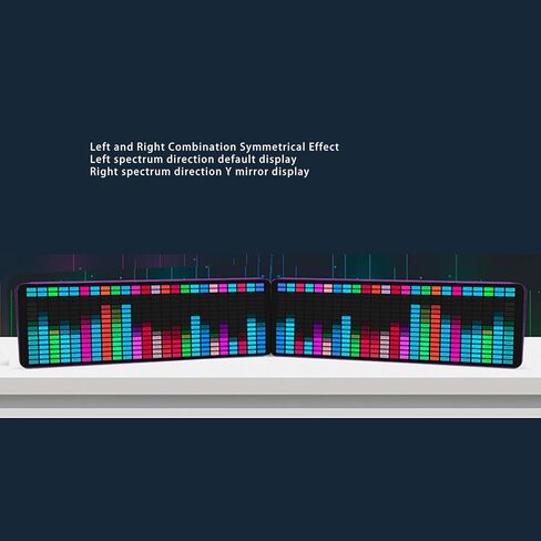 محلل طيف الموسيقى LED، شاشة عرض طيف إيقاع صوت الموسيقى 5VUSB، 384 ساعة LED 20 ديناميكية 7 ألوان RGB ملونة 1624 قطعة إيقاع مستوى الضوء محلل التقاط الصوت in Kuwait
