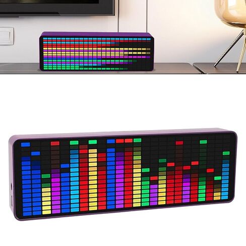 محلل طيف الموسيقى LED، شاشة عرض طيف إيقاع صوت الموسيقى 5VUSB، 384 ساعة LED 20 ديناميكية 7 ألوان RGB ملونة 1624 قطعة إيقاع مستوى الضوء محلل التقاط الصوت in Kuwait