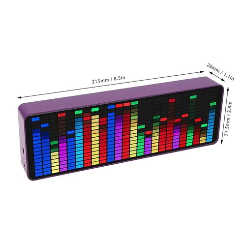 محلل طيف الموسيقى LED، شاشة عرض طيف إيقاع صوت الموسيقى 5VUSB، 384 ساعة LED 20 ديناميكية 7 ألوان RGB ملونة 1624 قطعة إيقاع مستوى الضوء محلل التقاط الصوت in Kuwait