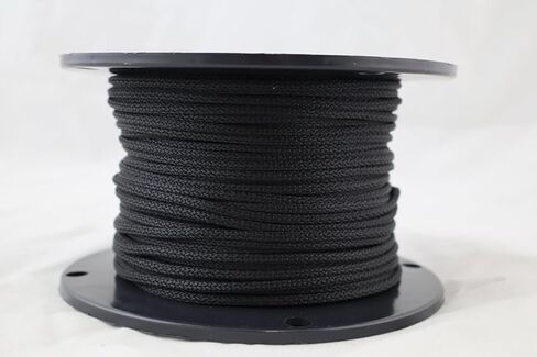 حبل نايلون عالي الجودة من البوليستر، أسود، 1/8 بوصة × 250 قدم، قوة كسر 410 رطل، مقاوم للأشعة فوق البنفسجية in Kuwait
