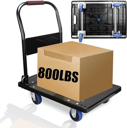 Push Cart Dolly, Moving Platform Hand Truck with 360 Degree Swivel Silent Wheel, Foldable for Easy Storage Suitable with 1000lb Weight Capacity, Blue in Saudi Arabia