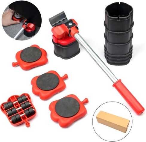 مجموعة أدوات نقل ورفع الأثاث، 13 قطعة محركات بعجلات دوارة 360 درجة، رافع للسرير والأريكة والأجهزة الثقيلة والاستخدام المنزلي والاحترافي، تدعم ما يصل إلى 600 رطل in Kuwait