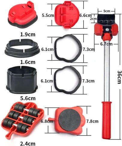 مجموعة أدوات نقل ورفع الأثاث، 13 قطعة محركات بعجلات دوارة 360 درجة، رافع للسرير والأريكة والأجهزة الثقيلة والاستخدام المنزلي والاحترافي، تدعم ما يصل إلى 600 رطل in Kuwait