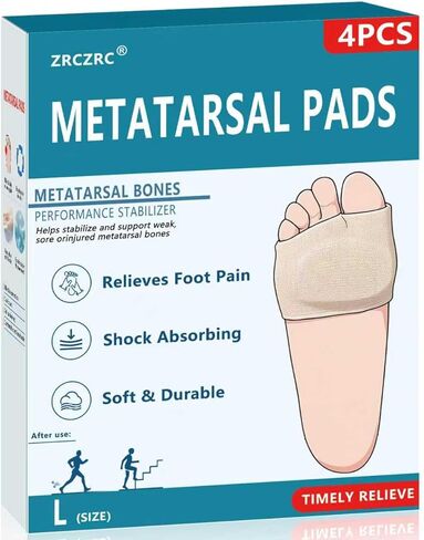 4 قطع وسادات مشط القدم للرجال والنساء، وسادة كرة القدم مع وسادة جل، وسادات قدم لتخفيف آلام الكرة، ورم مورتون العصبي، دعم ألم مشط القدم (بيج/متوسط) in Kuwait