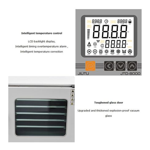 110V 1.9Cu ft Vacuum Drying Oven 304 Stainless Steel Inner 5-Layer Rack 1400W in Kuwait