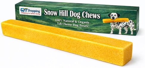 Snow Hill Himalayan Golden Yak Cheese Dog Chews Triple XL Monster 13-15 Oz / 11-13 in Long Natural Healthy Safe Yak Cheese Treats Keeps Dogs Busy Enjoying Indoors Outdoor in Kuwait