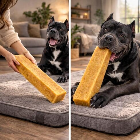 Snow Hill Himalayan Golden Yak Cheese Dog Chews Triple XL Monster 13-15 Oz / 11-13 in Long Natural Healthy Safe Yak Cheese Treats Keeps Dogs Busy Enjoying Indoors Outdoor in Kuwait