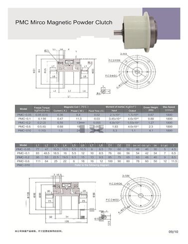 DC24V 10NM PMC Dual-Axis Magnetic Powder Brake PMC-010 in Saudi Arabia