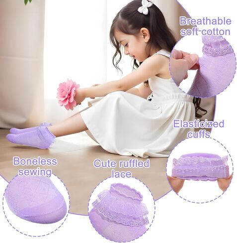 6 أزواج الفتيات جوارب الكشكش لطيف الدانتيل جوارب الكاحل فستان صغير للفتاة لوليتا فستان لوليتا in Kuwait