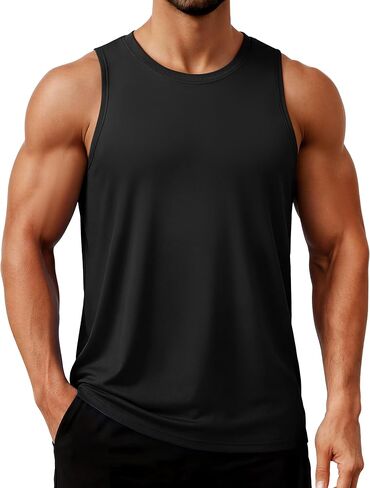 Tacvasen Mens Tank Top Athletic Quick Dry Rash Guard Workout Muscle Slyveless Running Sun Shirts for Swim Beach Gym Tee in Kuwait