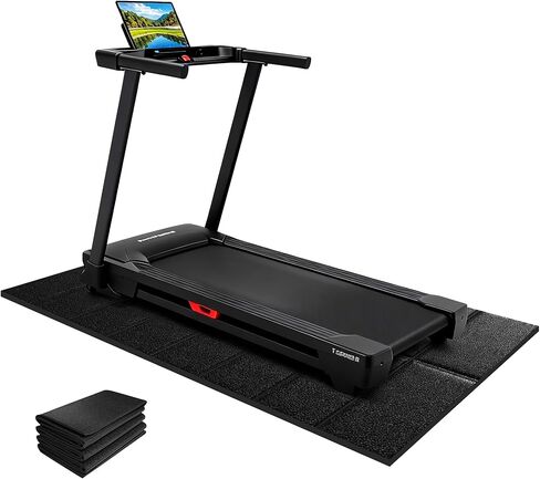 بساط المشي لأرضيات السجاد، 63 بوصة × 30 بوصة، 0.2 بوصة سميكة وسادة المشي لحماية الأرضيات الصلبة، غير قابلة للانزلاق، ممتصة للصدمات، سجادات معدات التمارين الثقيلة للتمرين في صالة الألعاب الرياضية المنزلية in Kuwait