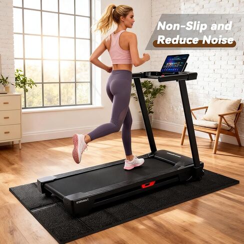 بساط المشي لأرضيات السجاد، 63 بوصة × 30 بوصة، 0.2 بوصة سميكة وسادة المشي لحماية الأرضيات الصلبة، غير قابلة للانزلاق، ممتصة للصدمات، سجادات معدات التمارين الثقيلة للتمرين في صالة الألعاب الرياضية المنزلية in Kuwait