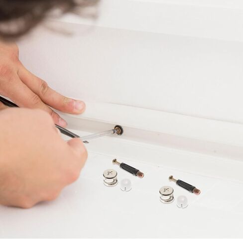 Vaguelly 100 Sets 3-in-1 Furniture Cam Lock Connectors Kit with 40mm Black Rod, Hardened Iron Eccentric Nut, and Nylon Dowels for Cabinet and Furniture Assembly in Saudi Arabia