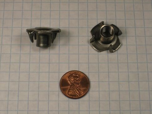 TEE NUT, #5/16"-18 THREAD, 4-PRONGED, PLAIN STEEL, 3/8" BARREL LENGTH, 3/8" BORE in Saudi Arabia
