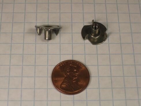 TEE NUT, #6-32 THREAD, 3-PRONGED, PLAIN STEEL, 1/4" BARREL LENGTH, 5/32" BORE in Saudi Arabia