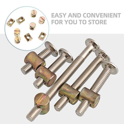 55pcs M6x12 Steel Slotted Nuts Cross Dowels Barrel Nuts Furniture Fastening Connectors for Bed Crib Chair Assembly in Saudi Arabia