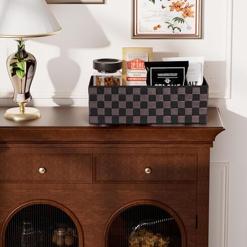 صناديق مدقق مدقق مدقق 2 حزمة ، 16 بوصة منظم مكتب الأسلاك المعدنية الشريط ، سلال درج أرجاء ، حاويات تخزين ورق التواليت كونترتوب (بالأبيض والأسود) in Kuwait